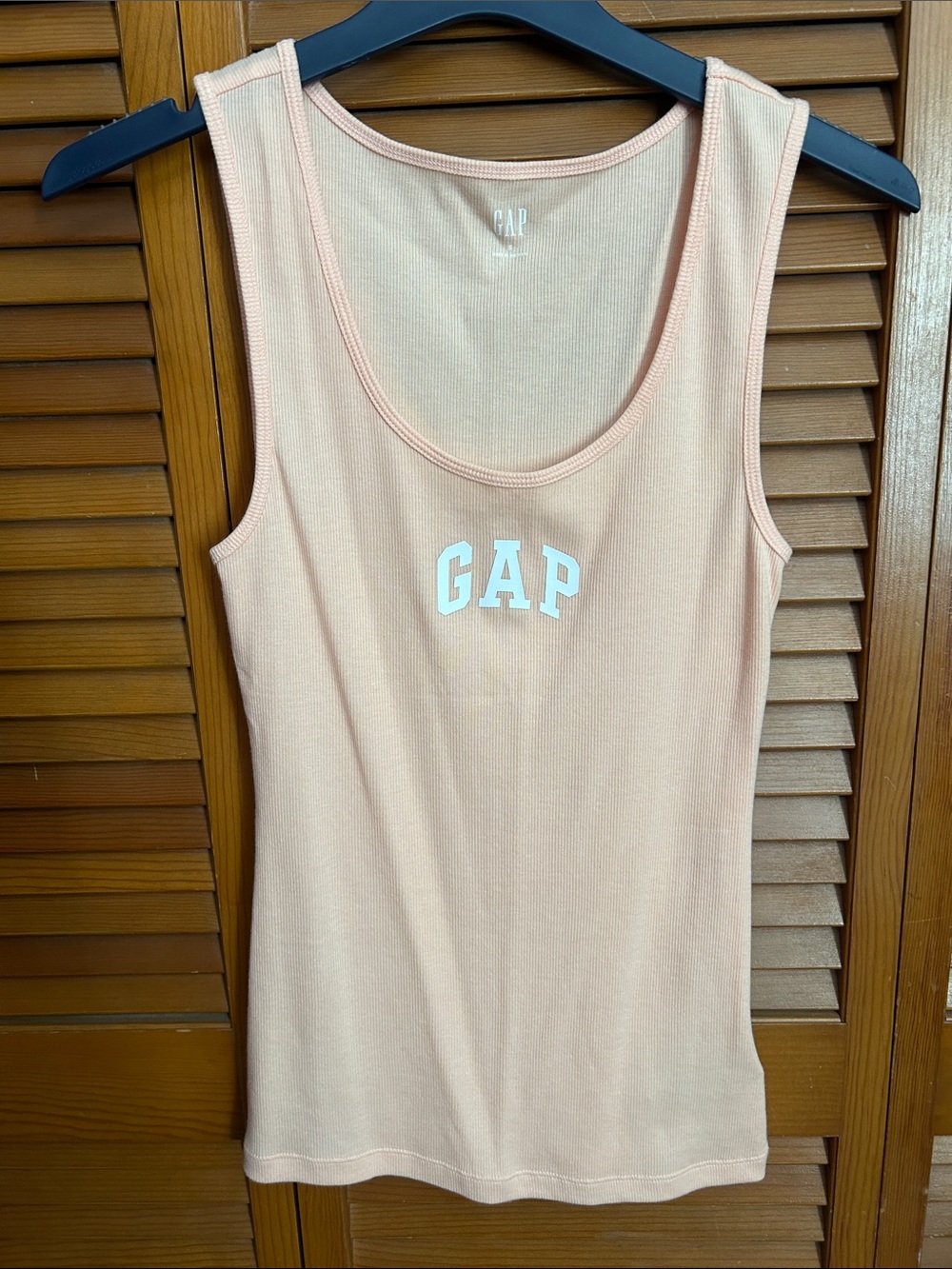 GAP Peach Ribbed Logo Tank Top